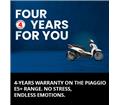 4-YEARS WARRANTY ON THE PIAGGIO E5+ RANGE.