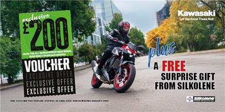 Get a free gift with Kawasaki and Silkolene!
