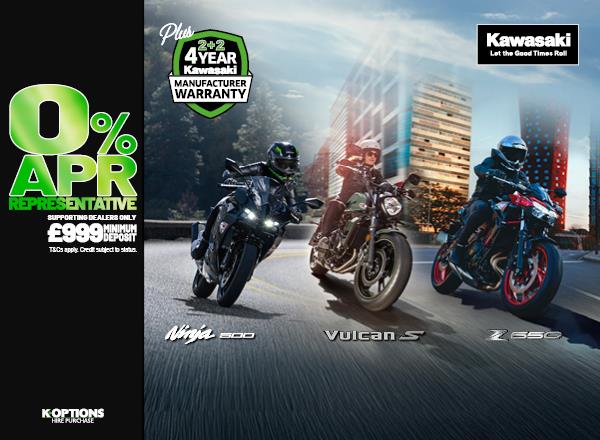 Enjoy 0% HP and 5.9% PCP on a wide range of Kawasaki machines! 