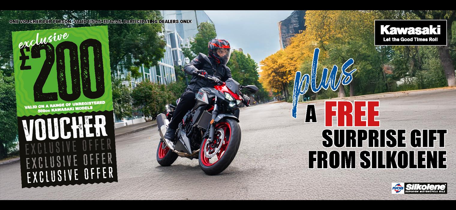 Get a free gift with Kawasaki and Silkolene!