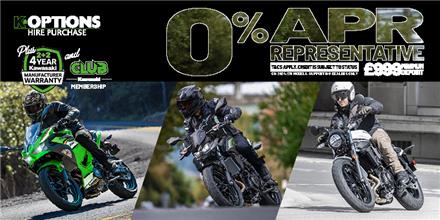 Enjoy 0% HP and 5.9% PCP on a wide range of Kawasaki machines! 