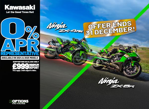 Ninja ZX-4RR and Ninja ZX-6R now available with 0% HP and 3.9% PCP APR Representative