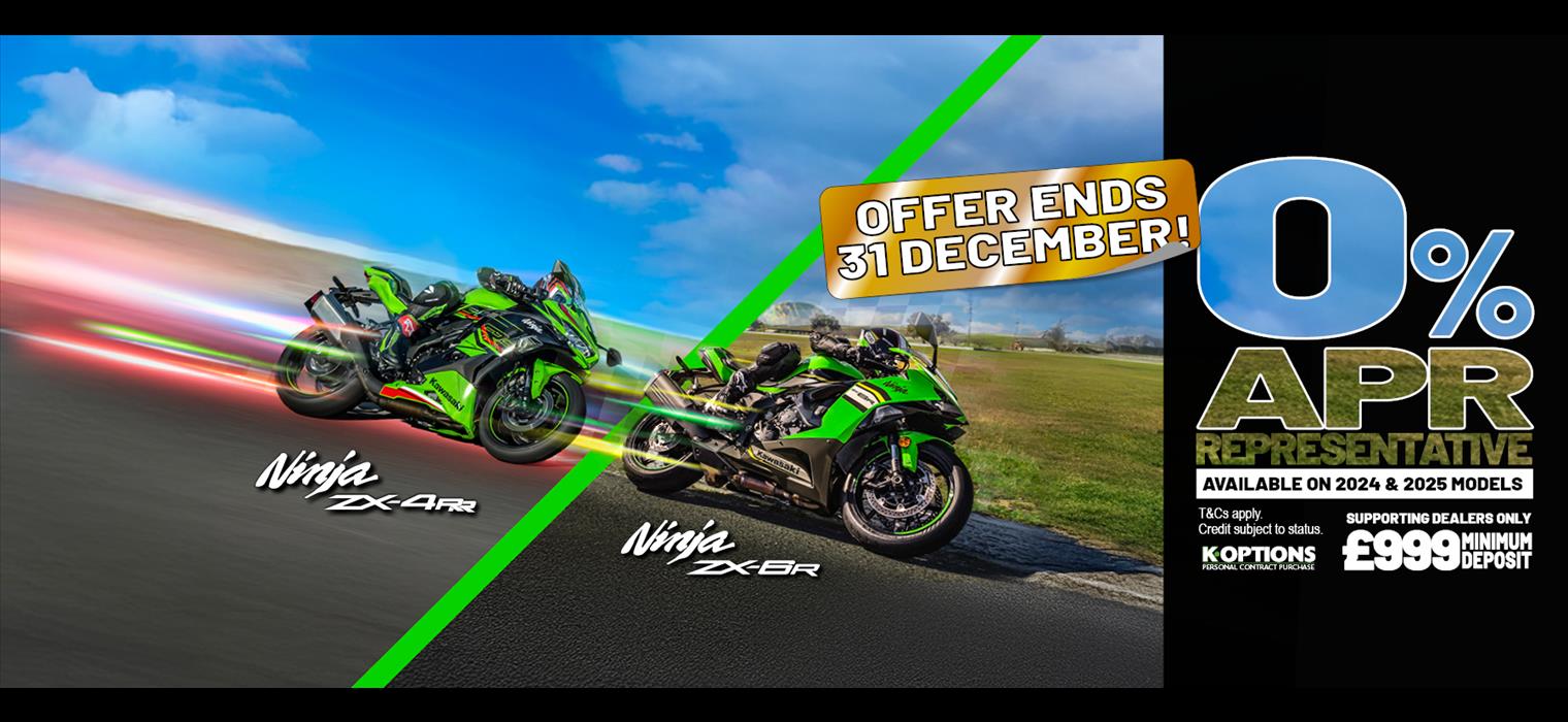 Ninja ZX-4RR and Ninja ZX-6R now available with 0% HP and 3.9% PCP APR Representative